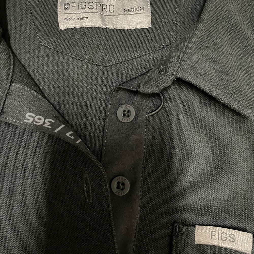 Figs Black Polo Shirt